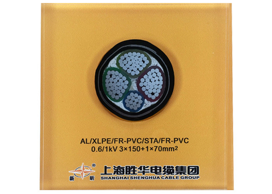 CHINA cable de transmisión de aluminio eléctrico acorazado del cable AL/XLPE/STA/PVC de 0.6/1kV 3x150+1x70 mm2 YJLV22 proveedor