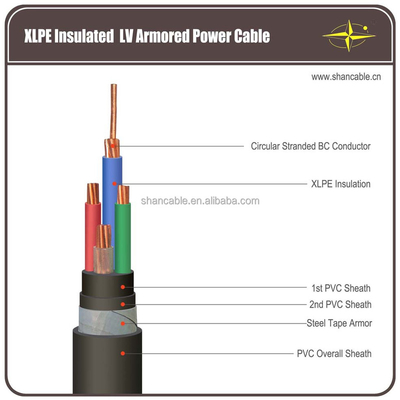CHINA Cables aislados con PVC blindado de alambre de acero con revestimiento de núcleo múltiple 300V enrollados para uso subterráneo proveedor
