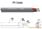 Alambre solar plano/redondo de la base 2 del cable, color del aislamiento de Pantone del cable del panel solar proveedor