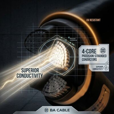 CHINA VGV 3x4mm2 UV Resistant PVC Insulated Cable Outdoor Overhead 0.6/1kV IEC60502 Copper proveedor