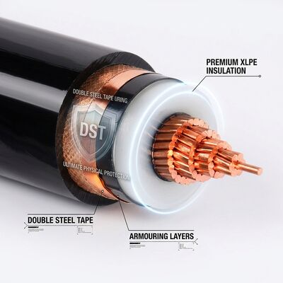CHINA Cable XLPE Aislado con Doble Cinta de Acero Blindada 0.6/1kV Vida Útil 40 Años proveedor