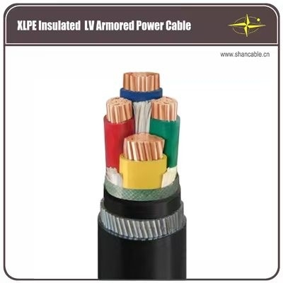 Cable eléctrico acorazado del LV del conductor de cobre, cable acorazado del alambre de acero de 4 corazones proveedor
