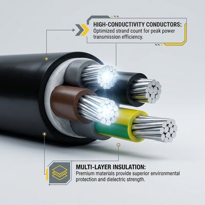Cable Aislado de PVC Impermeable y Resistente a la Humedad 0.6/1kV 2 Conductores 2x4mm2 Área Húmeda Exterior proveedor