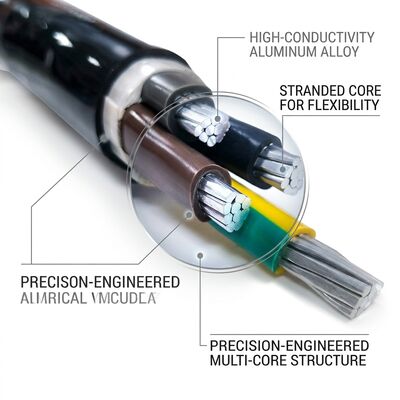 LSZH Cable aislado de PVC con baja humedad y cero halógenos 0.6/1kV 4 núcleos 4x50mm2 seguro contra incendios proveedor