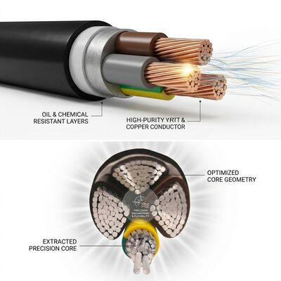 Cable con aislamiento de PVC resistente al aceite y a productos químicos 450/750V 3 conductores para uso industrial proveedor