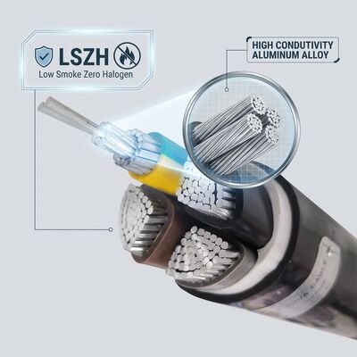 LSZH Cable aislado de PVC con baja humedad y cero halógenos 0.6/1kV 4 núcleos 4x50mm2 seguro contra incendios proveedor