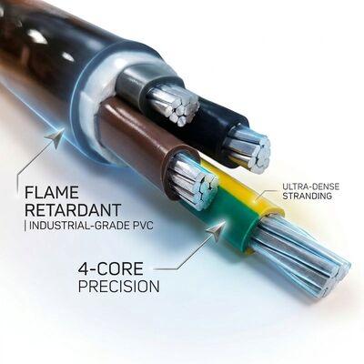 FR 4x35mm2 Flame Retardant PVC Insulated Power Cable IEC60332 0.6/1kV Copper Conductor proveedor