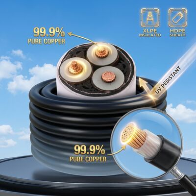 Cable aéreo multipar trenzado XLPE aislado resistente a UV 0.6/1kV proveedor