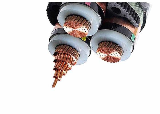 La base XLPE del alto voltaje tres aisló el cable de transmisión 12/20(24) kilovoltio de 70SQMM a 400SQMM