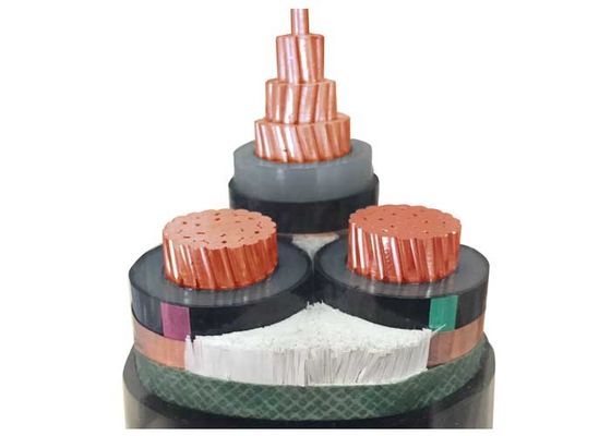 3 conductor de cobre del cable eléctrico del milivoltio XLPE de los corazones para las plantas industriales